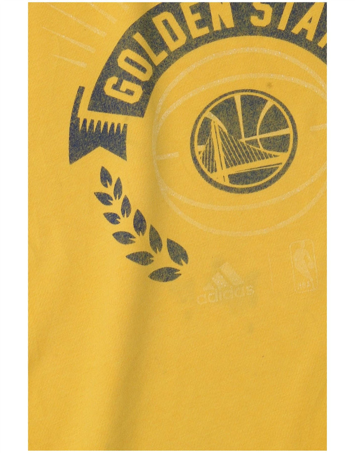 ADIDAS T-shirt graphique Golden State Warriors pour hommes, grand coton jaune
