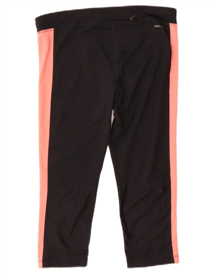 Nike Legging Capri Dri Fit pour femme UK 14 Noir moyen colour block
