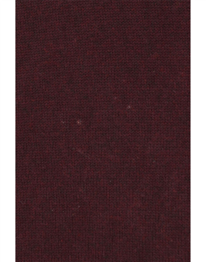 FAT FACE Pull col zippé pour homme en coton bordeaux Taille L