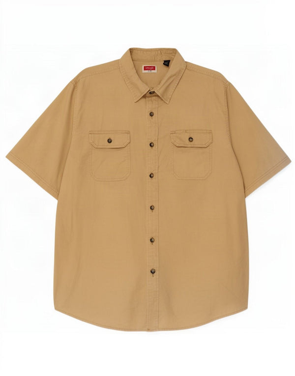 Wrangler Chemise à Manches Courtes Homme XL Coton Beige