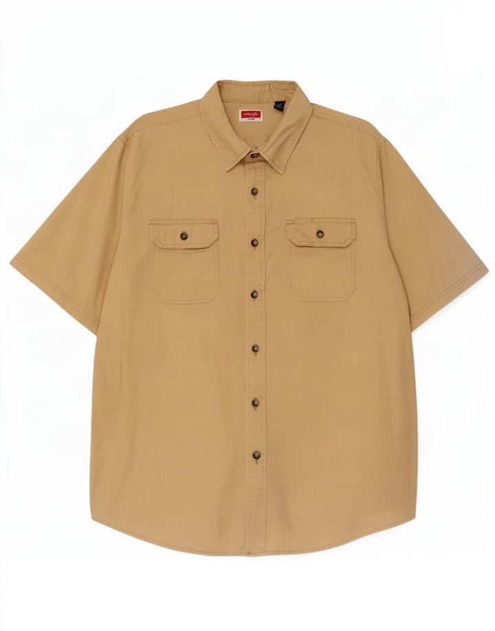 Wrangler Chemise à Manches Courtes Homme XL Coton Beige