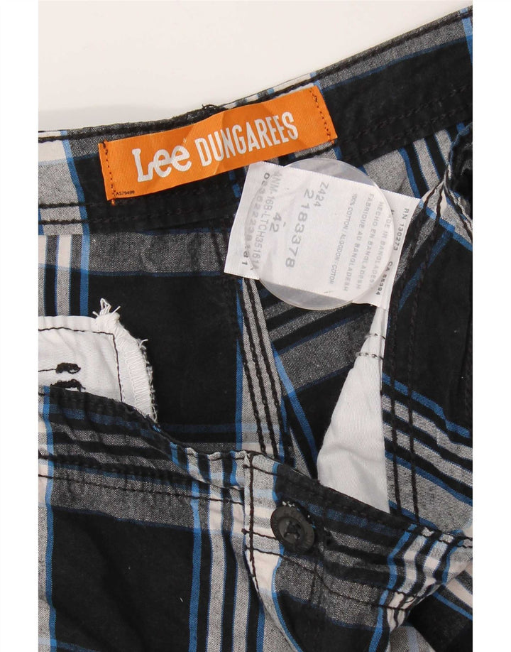 Lee Short cargo pour homme W42 2XL en coton à carreaux noirs
