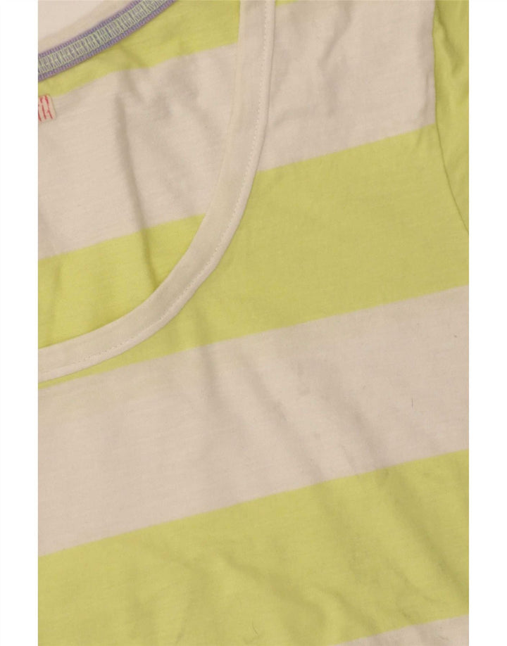 White Stuff T-Shirt Femme UK 10 Petit Rayé Multicolore