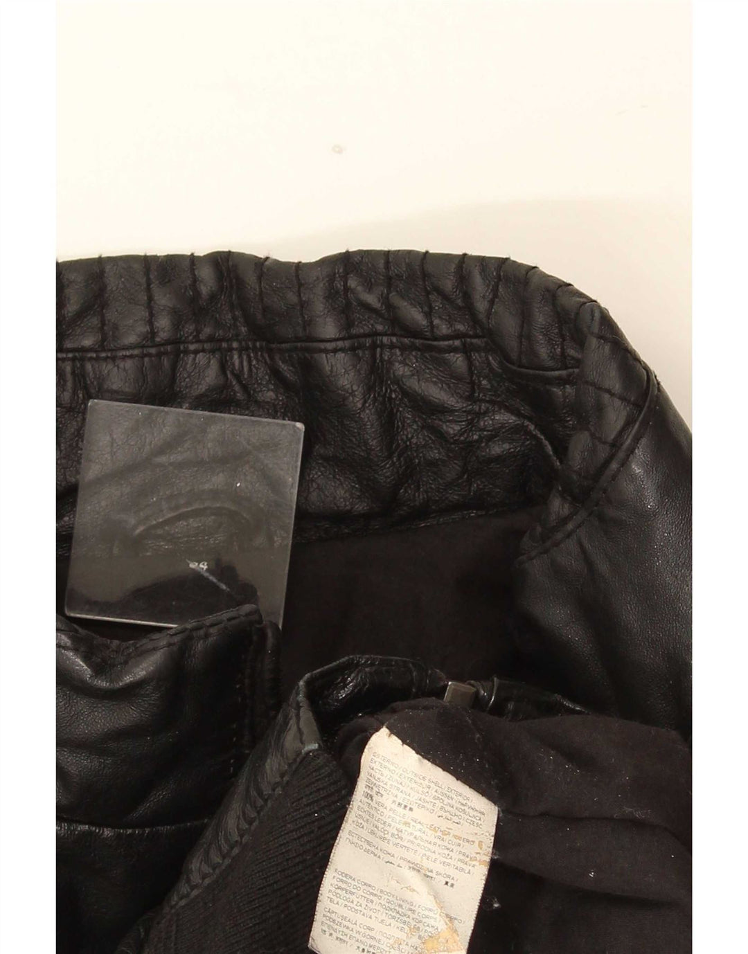veste en cuir homme vintage IT 54 2XL Noir