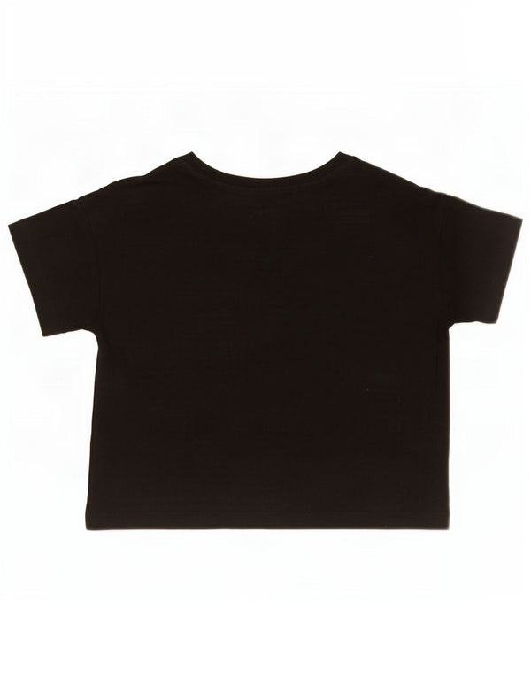 Champion Womens Crop T-Shirt Top UK 6 XS Black Cotton