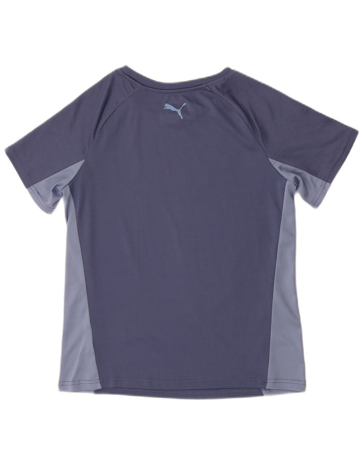 Puma T-shirt graphique pour femme UK 12 Bleu moyen Polyester color block