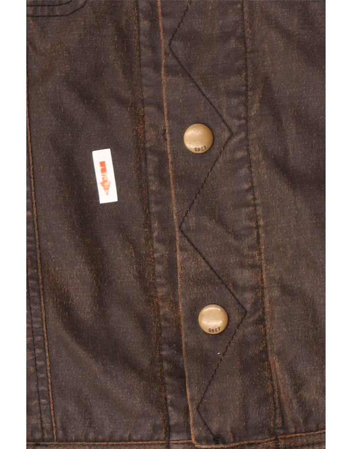 Obey Veste en coton ciré pour femme UK 14 Coton marron moyen