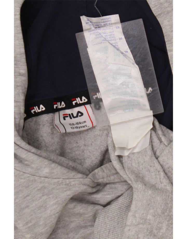 FILA Pull à capuche graphique garçon 13-14 ans Gris Coton