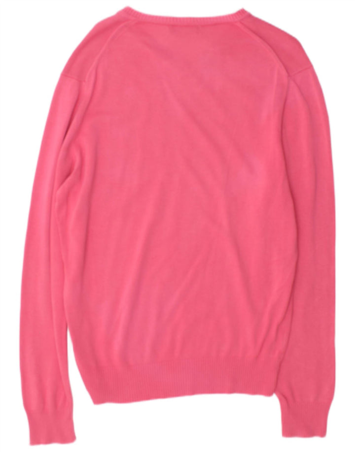 Zara Pull Col V Homme Rose Moyen Coton
