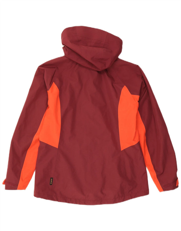 Jack Wolfskin Veste de Pluie Femme UK 10/12 Bordeaux Moyen Colourblock