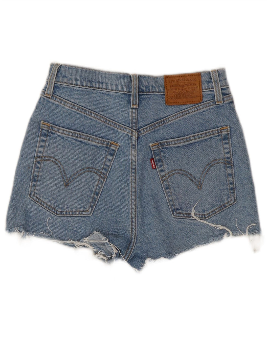 LEVI'S Short en jean taille haute Ribcage W26 pour femme en coton bleu petit