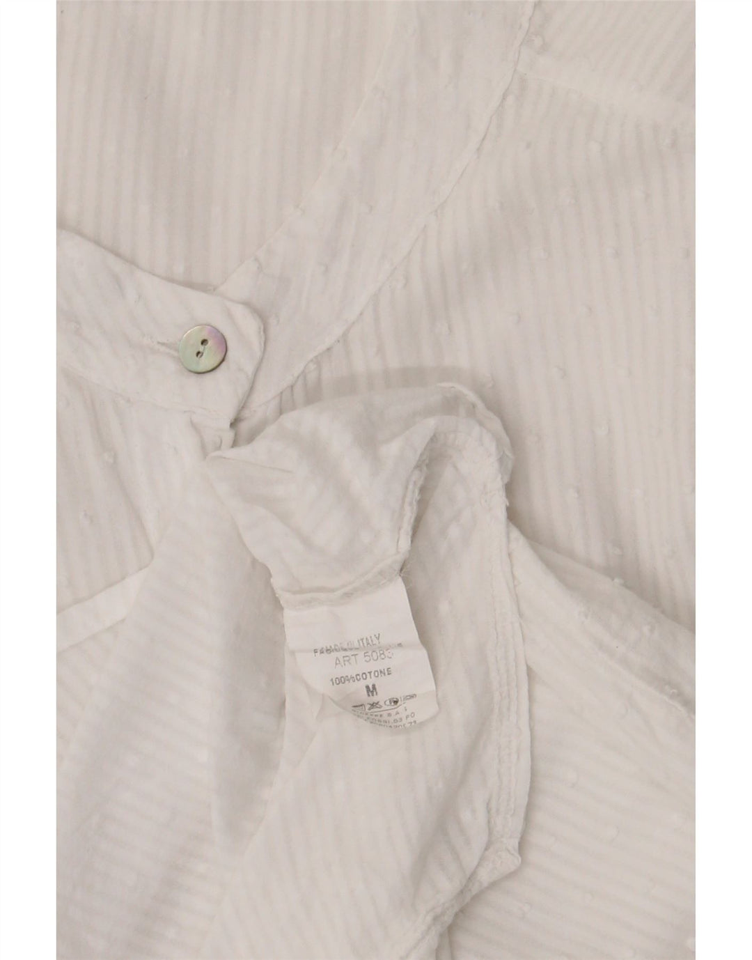 chemise femme vintage UK 14 Coton à fines rayures blanches moyennes