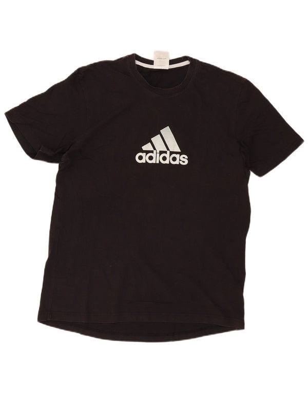 Adidas T-shirt graphique pour homme UK 42/44 Grand coton noir