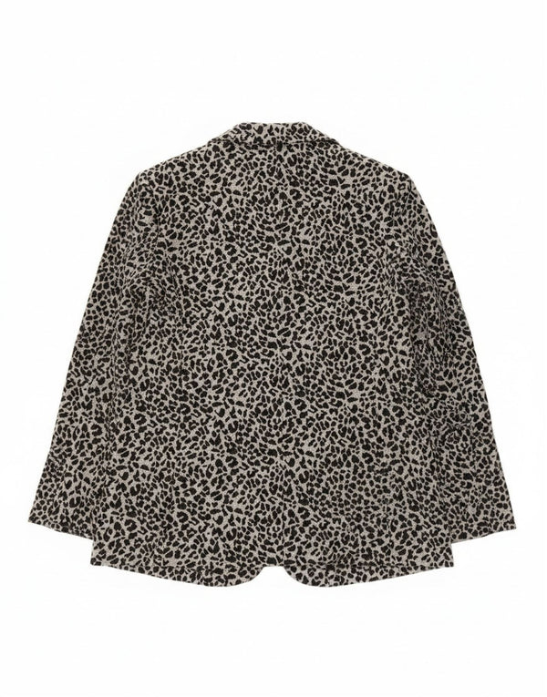 Marks & Spencer Veste blazer ouverte pour femme UK 44 Gris moyen imprimé animal