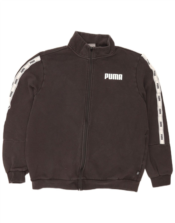 Puma Veste de survêtement graphique pour homme en coton color block Taille L Gris