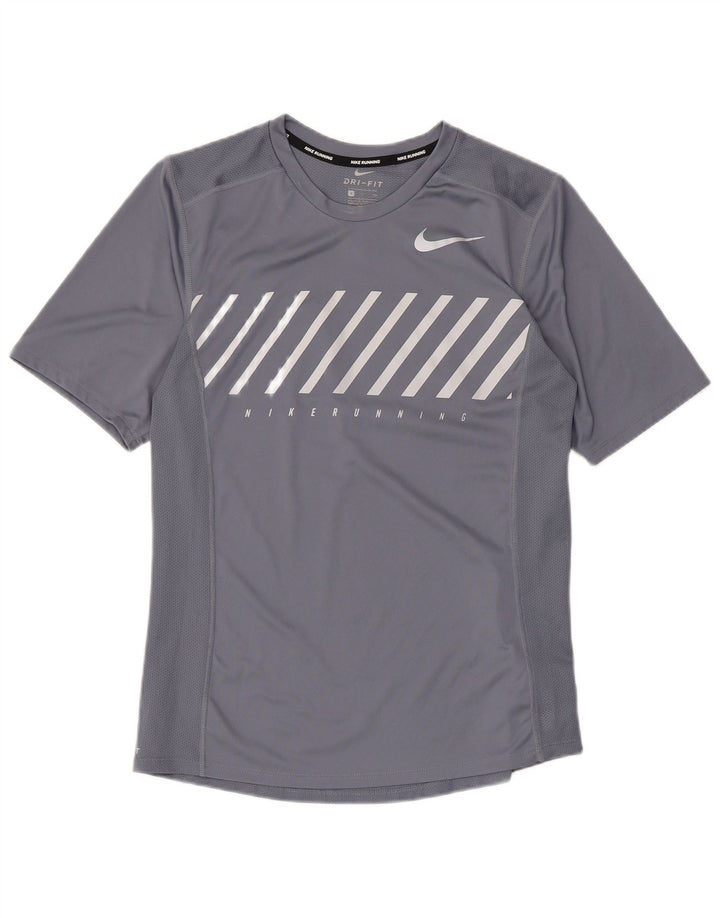 Nike Hommes Dri Fit Graphic T-Shirt Haut Petit Gris Polyester