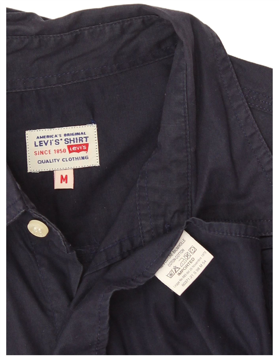 Levi's Chemise à Manches Courtes Homme Bleu Marine Moyen Coton