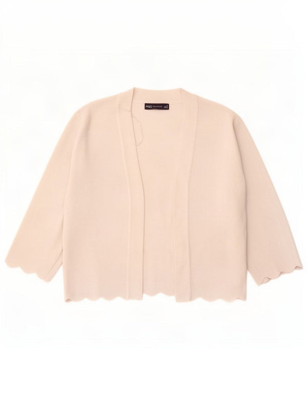 Marks & Spencer Pull cardigan à manches 3/4 pour femme UK 12 Medium Off White