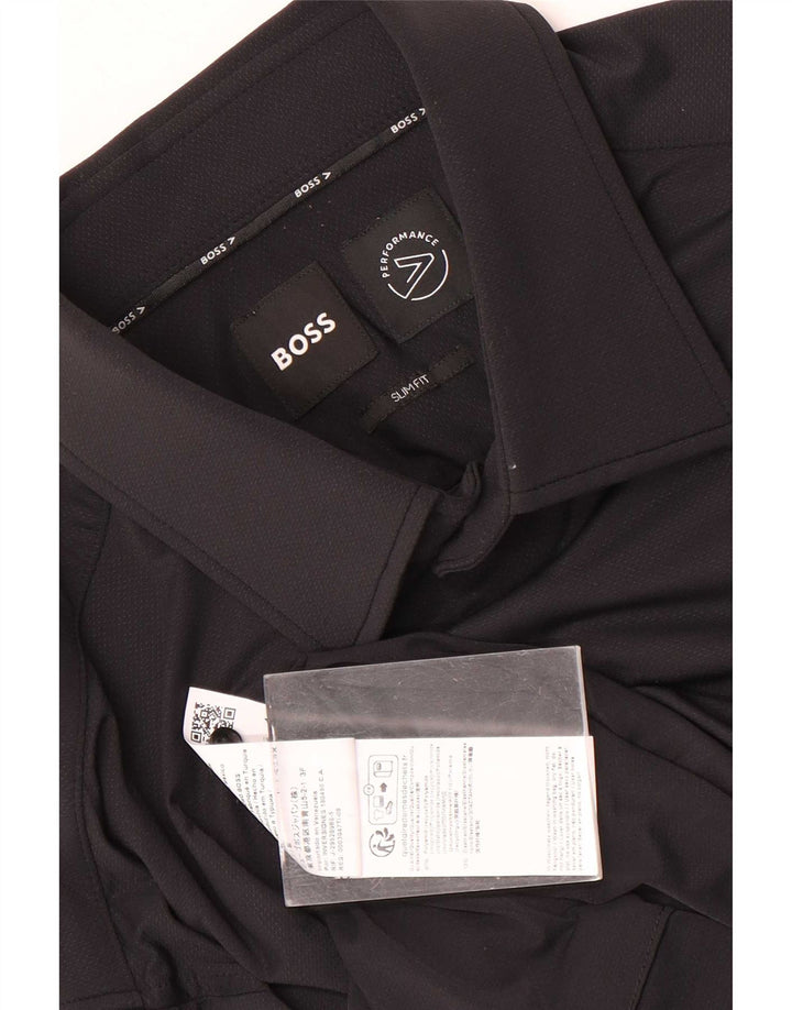 Hugo Boss Chemise slim fit pour homme taille 40 noir moyen polyamide