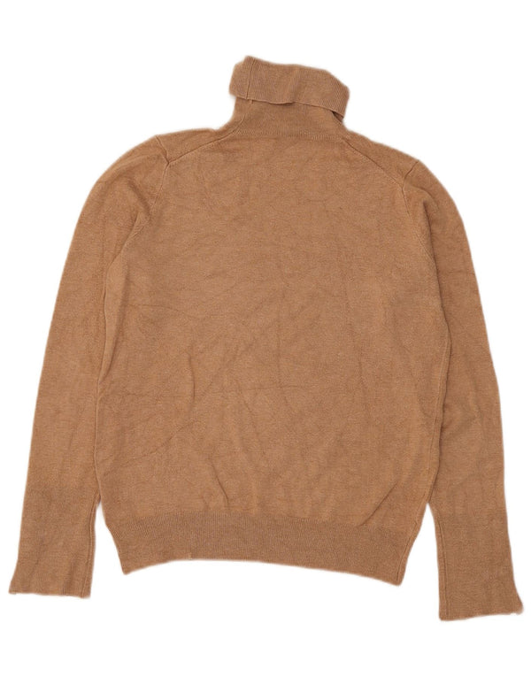 Zara Pull court à col roulé pour femme UK 10 Small Beige Viscose