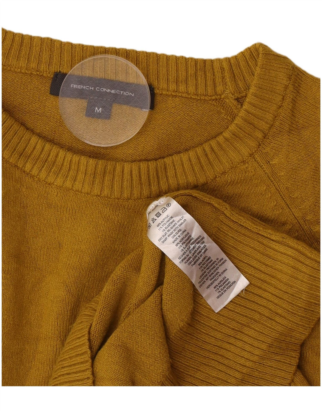 French Connection Pull col bateau pour femme UK 12 Jaune moyen