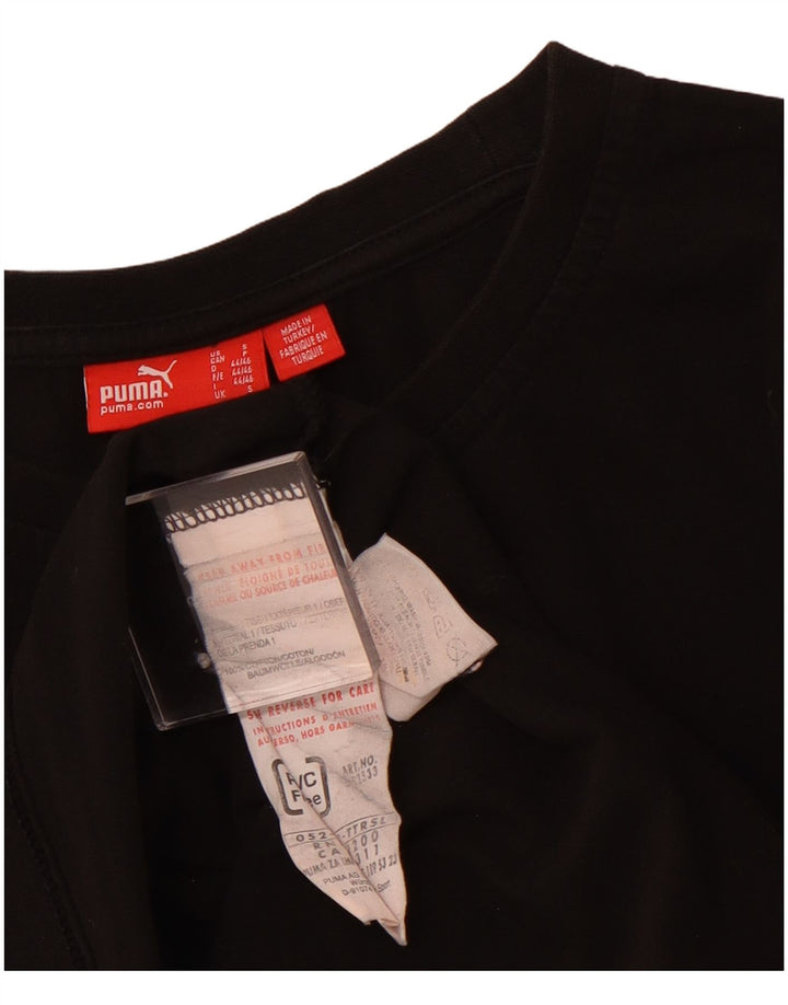 PUMA T-shirt graphique pour femme UK 10 Small Noir Coton