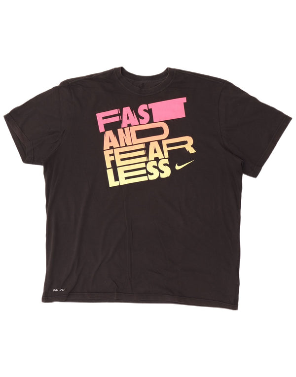Nike T-shirt graphique Dri Fit pour homme en coton noir 2XL