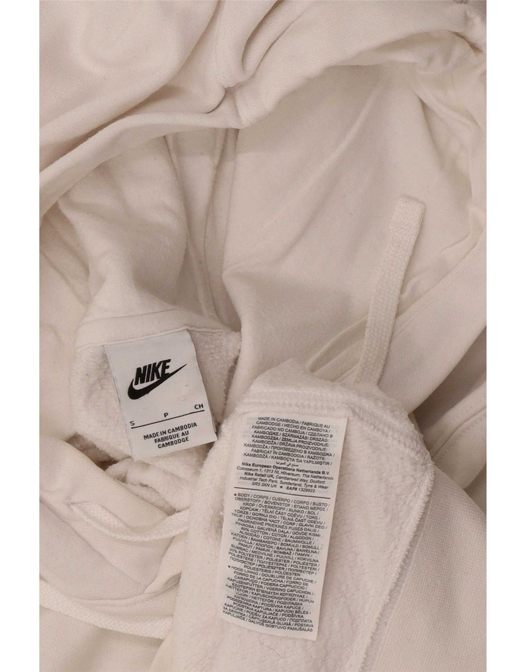 Nike Pull à capuche pour homme Petit coton blanc