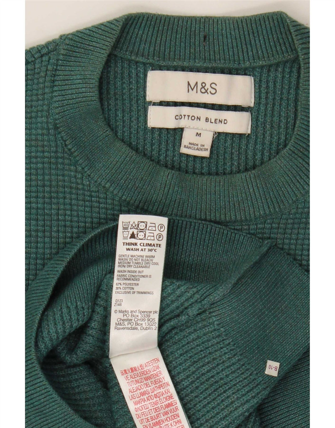 Marks & Spencer Pull à col rond pour homme en polyester vert moyen