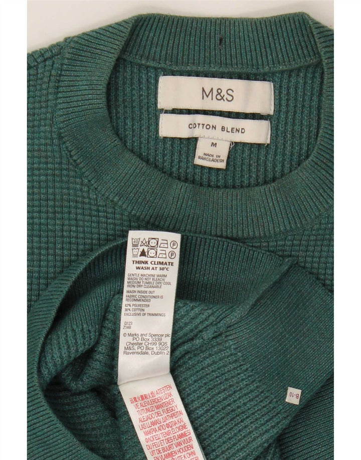 Marks & Spencer Pull à col rond pour homme en polyester vert moyen