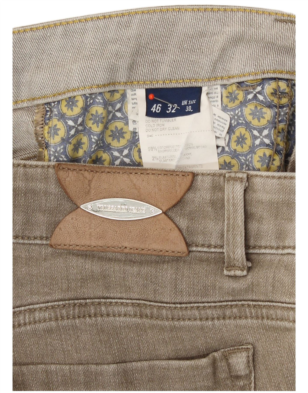 Trussardi Femme Jean Slim W30 L29 Coton Beige