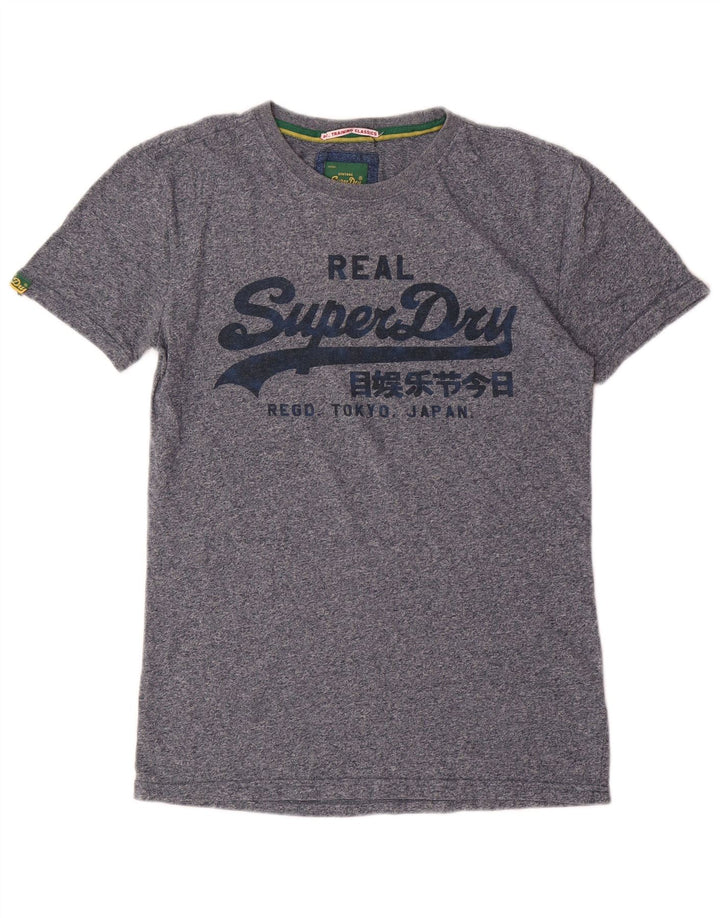 SUPERDRY T-Shirt Graphique Homme Petit Bleu Moucheté Coton