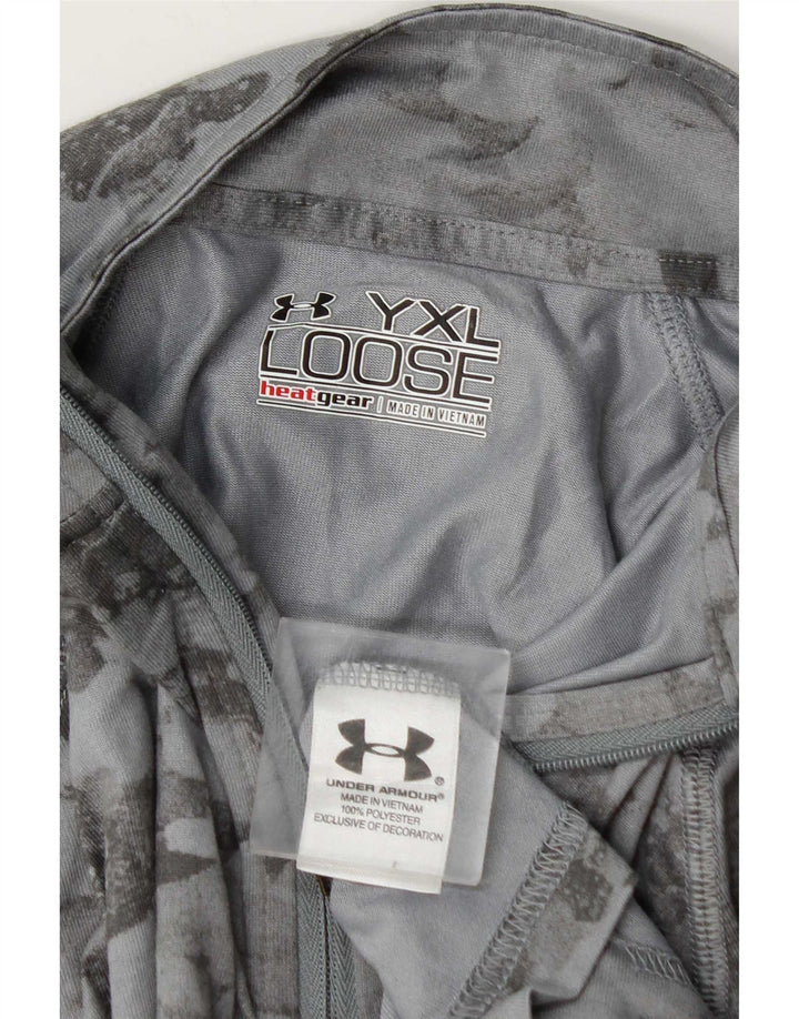 Under Armour Haut de survêtement à col zippé pour garçon 13-14 ans XL Gris