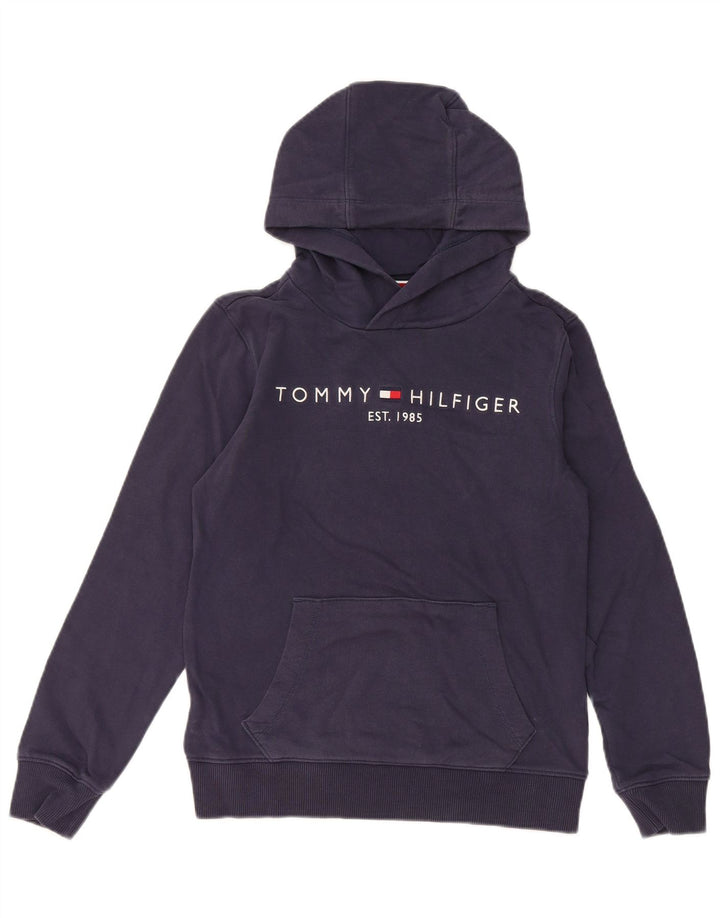 TOMMY HILFIGER Pull à capuche graphique pour garçon 11-12 ans Bleu marine