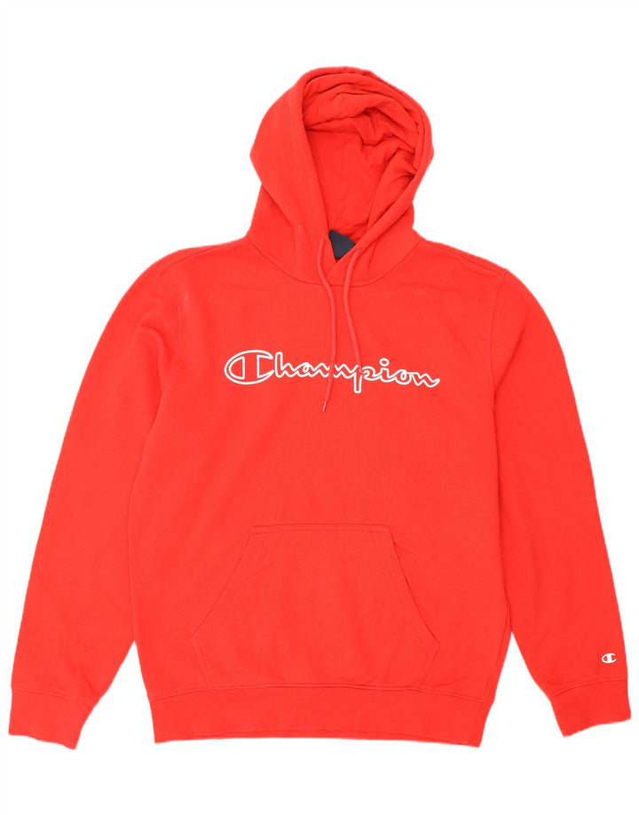 Champion Pull à Capuche Graphique Homme Rouge Moyen Coton