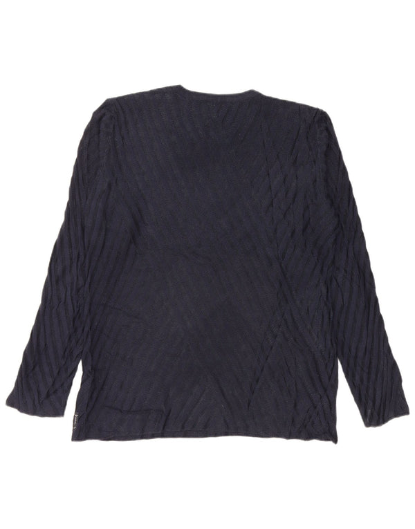 Armani Jeans Haut à manches longues pour femme UK 16 Large Bleu marine Viscose