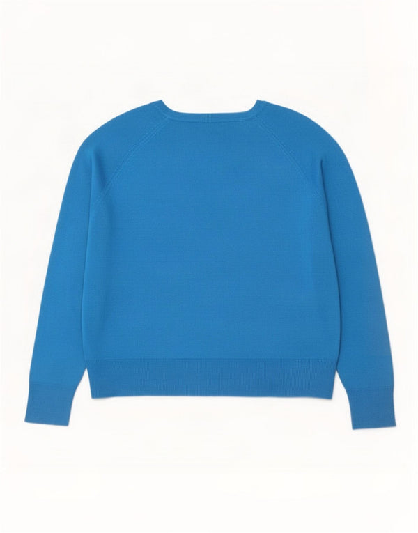 Zara Pull col bateau pour femme UK 16 Large Bleu Viscose