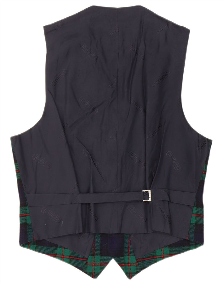 Cacharel Gilet Homme IT 50 Laine à Carreaux Bleu Marine Moyen