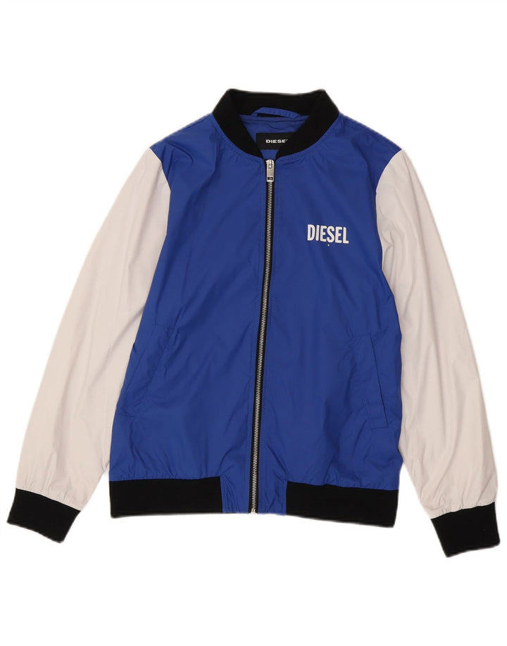 Diesel Veste Bomber Graphique Garçon 11-12 ans Bleu Colorblock Nylon