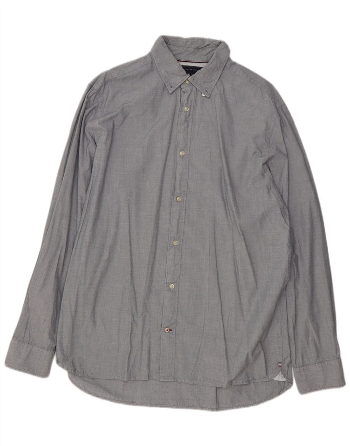 TOMMY HILFIGER Chemise Regular Fit Homme Gris Coton