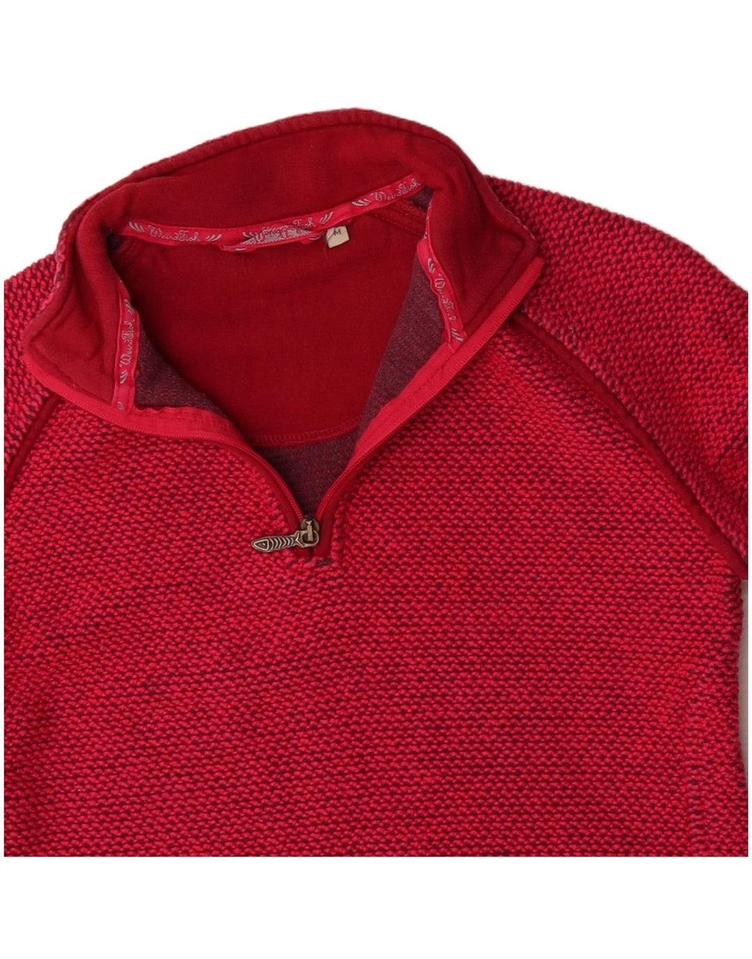 WEIRD FISH Sweat-shirt à col zippé pour femme UK 12 Rouge moyen
