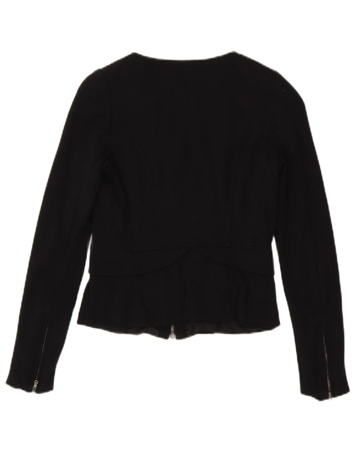 Max & Co. Veste blazer zippée pour femme UK 8 Small Noir Viscose