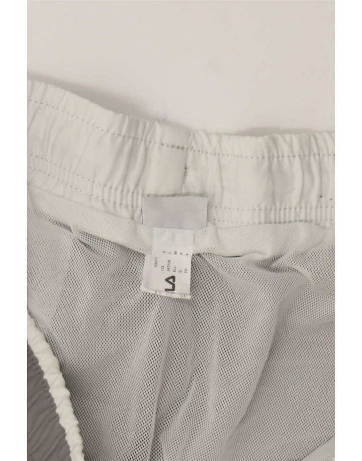 FILA Mens Graphic Swimming Shorts Large  Grey Polyester Vintage Fila and Second-Hand Fila from Messina Hembry 