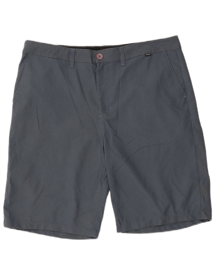 HURLEY Short Chino Homme W36 Large Rayonne Bleu