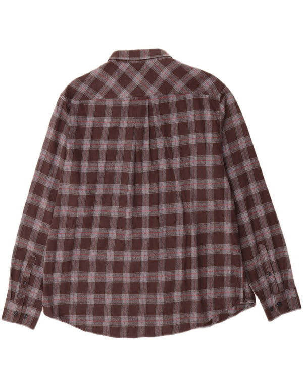 James Pringle Chemise en flanelle pour homme 2XL en coton à carreaux marron