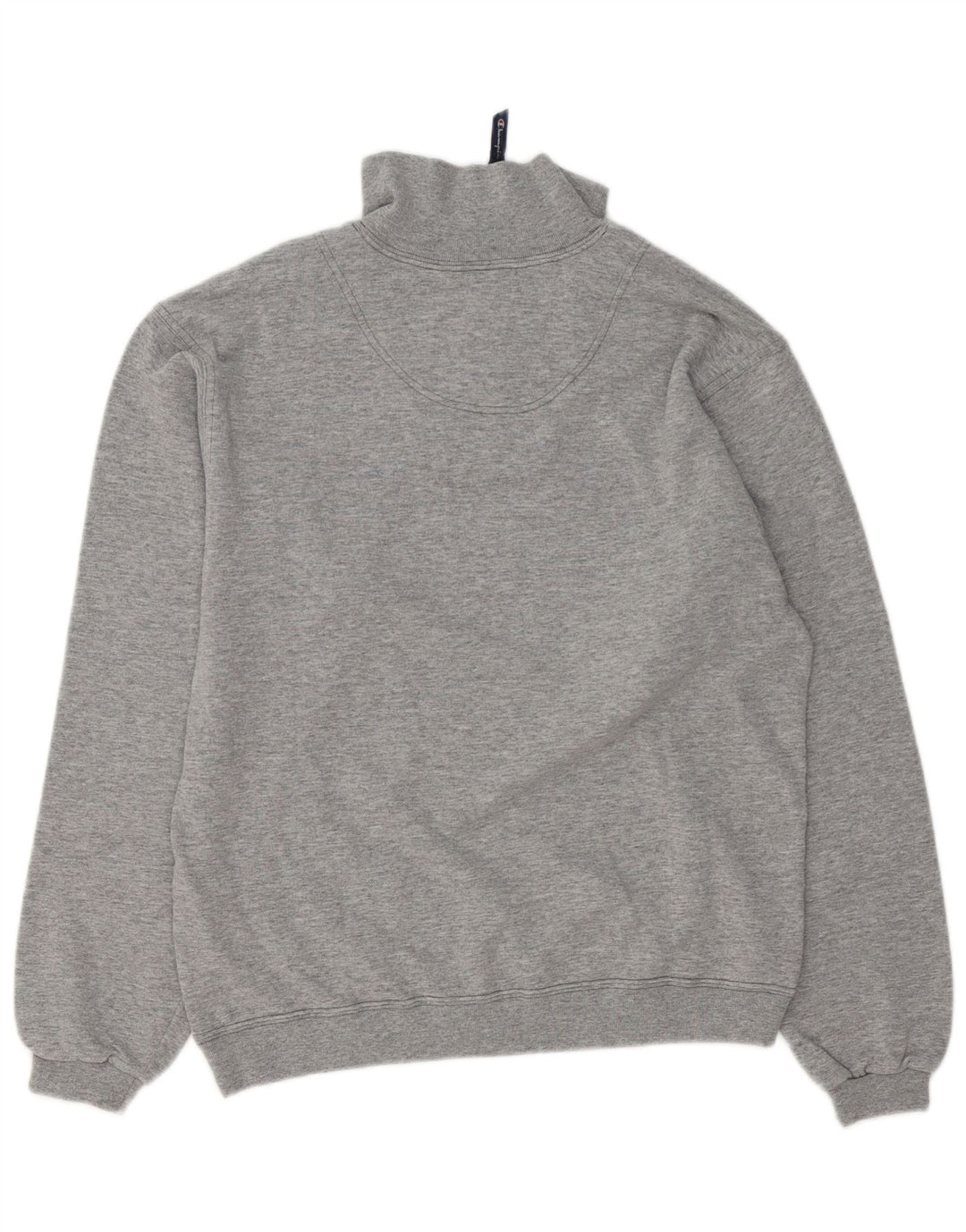 Champion Sweat-shirt à col zippé pour homme Petit coton moucheté gris