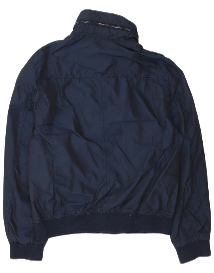 Zara Veste bomber à capuche pour homme UK 42 XL Bleu marine Polyester