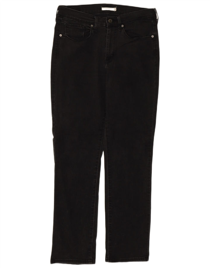 LEVI'S Jean droit taille haute pour femme US 10 Large W30 L30 Noir