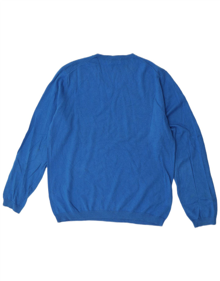 Sun68 Pull col V pour homme en coton bleu Taille L
