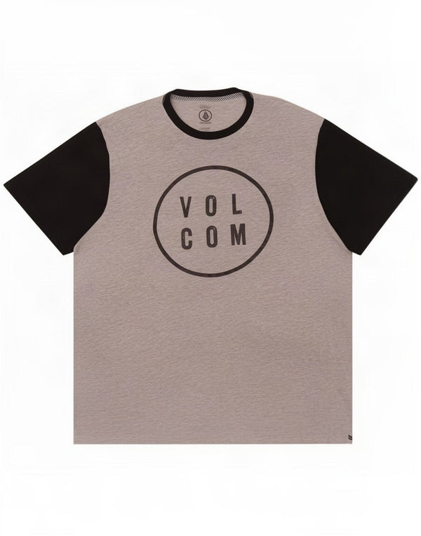 Volcom T-shirt graphique coupe moderne pour homme 2XL Gris Colourblock Cotton